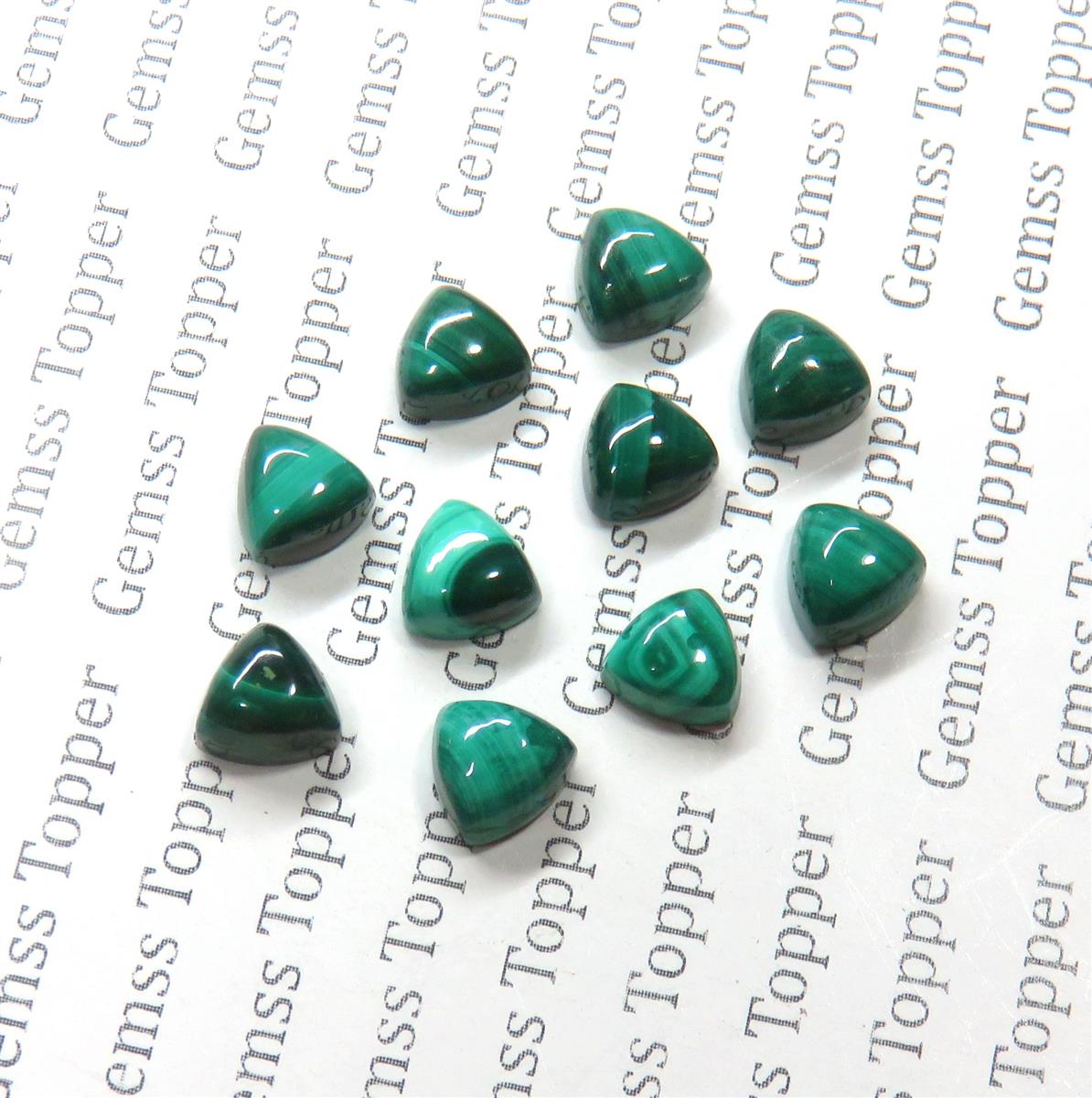 Malachite 6x6 mm Trillion Cabochon